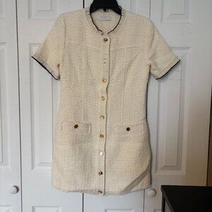 Sandro mini tweed white dress